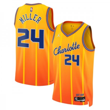 Camiseta Hombre NBA Charlotte Hornets Brandon Miller 2025-26 Jordan City Edition Gold Swingman